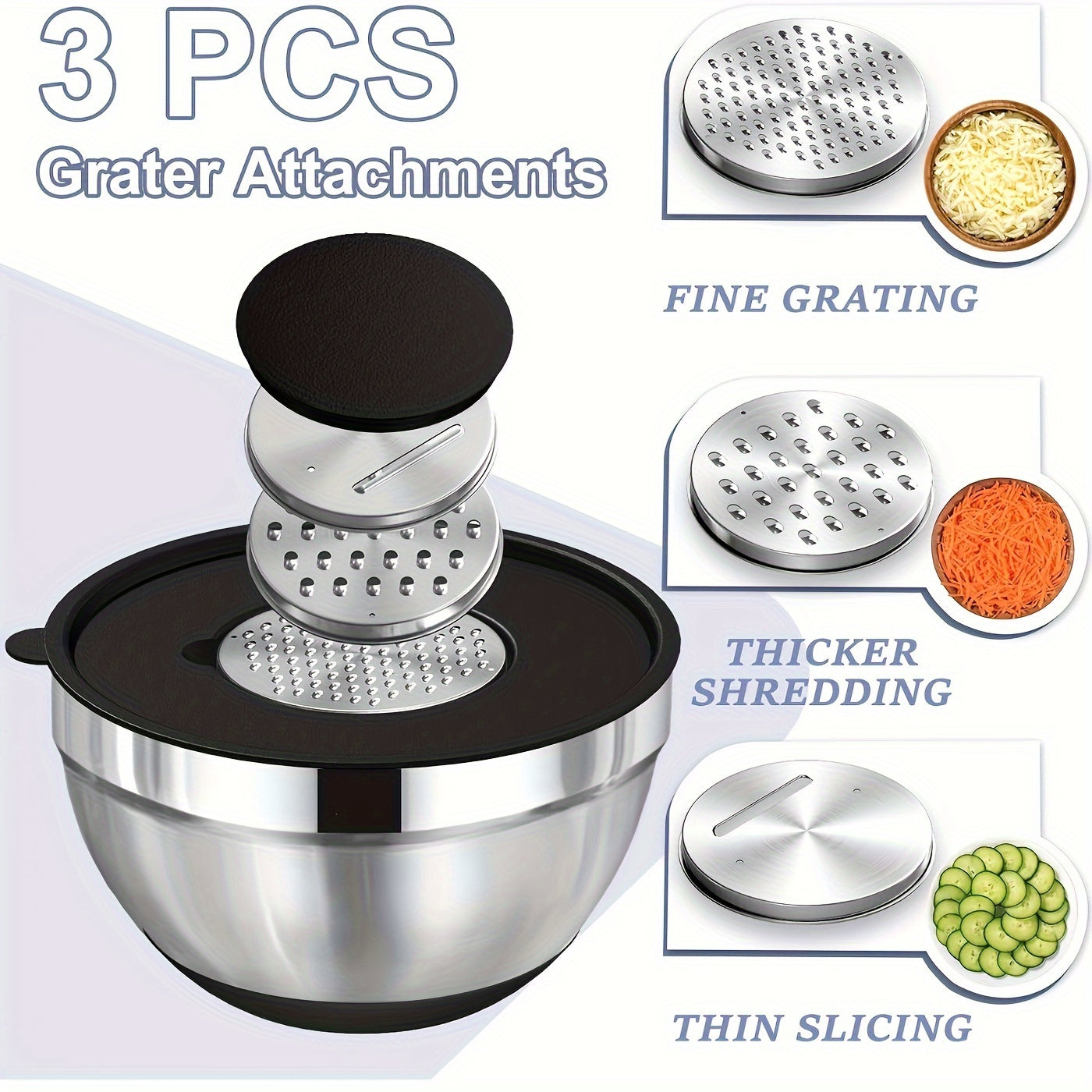 8pcs Stainless Steel Mixing Bowl Set - Includes Airtight Lids and Non-Slip Silicone Base, Perfect for Baking, Serving, Storing, and Kitchen Organization